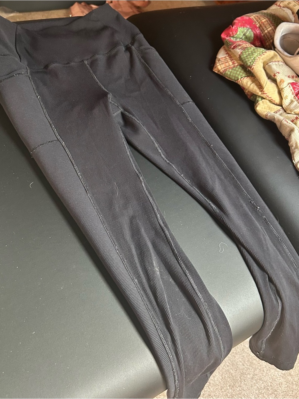Reebok Black Ribbed Performance Leggings